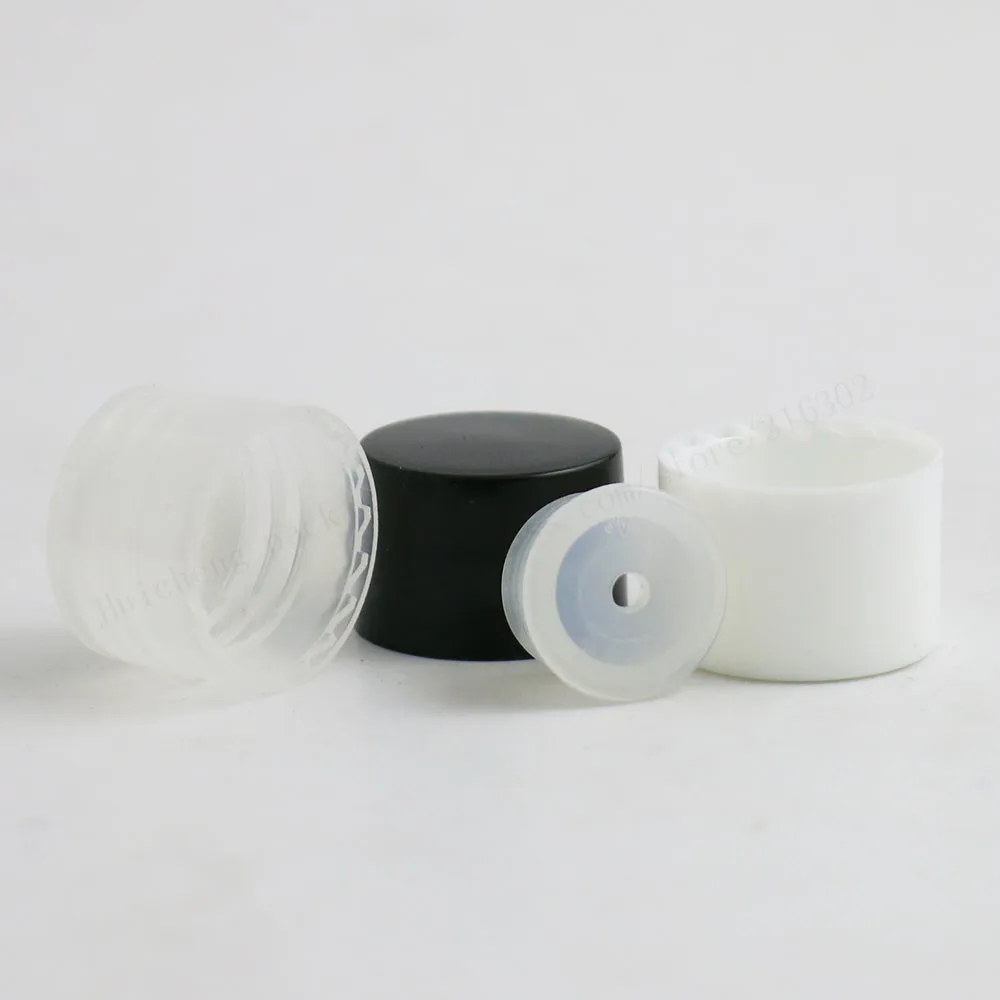 여행용 원형 화장품 페트병, 50x30ml, 1oz, 투명 블루 블랙 앰버 리필용 크림, 플라스틱 휴대용 화장품 용기