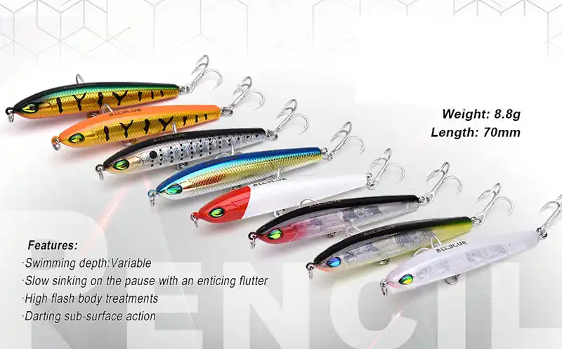 Small Pencil Fishing Lure 7 5cm 10g Far Casting Slim Body Depth