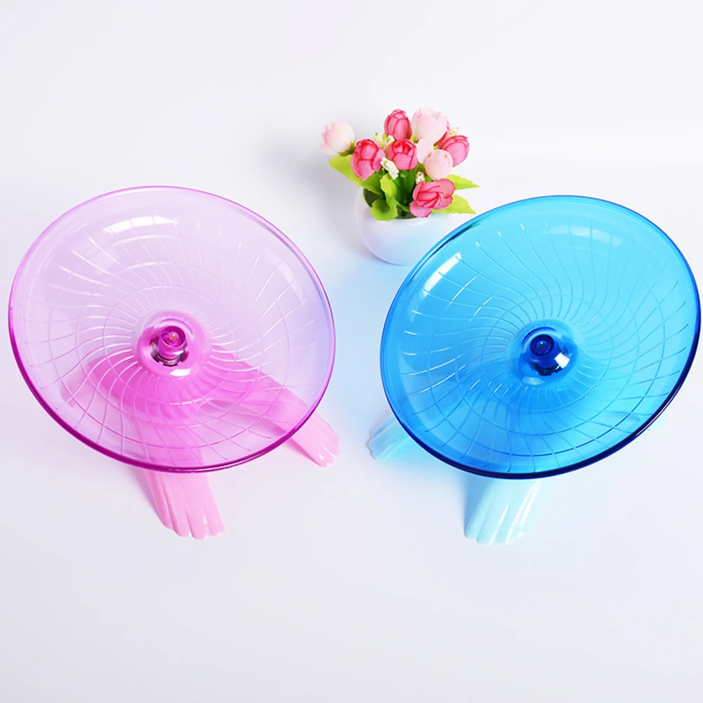 18 سنتيمتر القطر الهامستر ماوس البلاستيك تشغيل القرص تحلق الصحن الحيوانات الأليفة ممارسة الرياضة الركض عجلة الحيوانات الأليفة اللعب