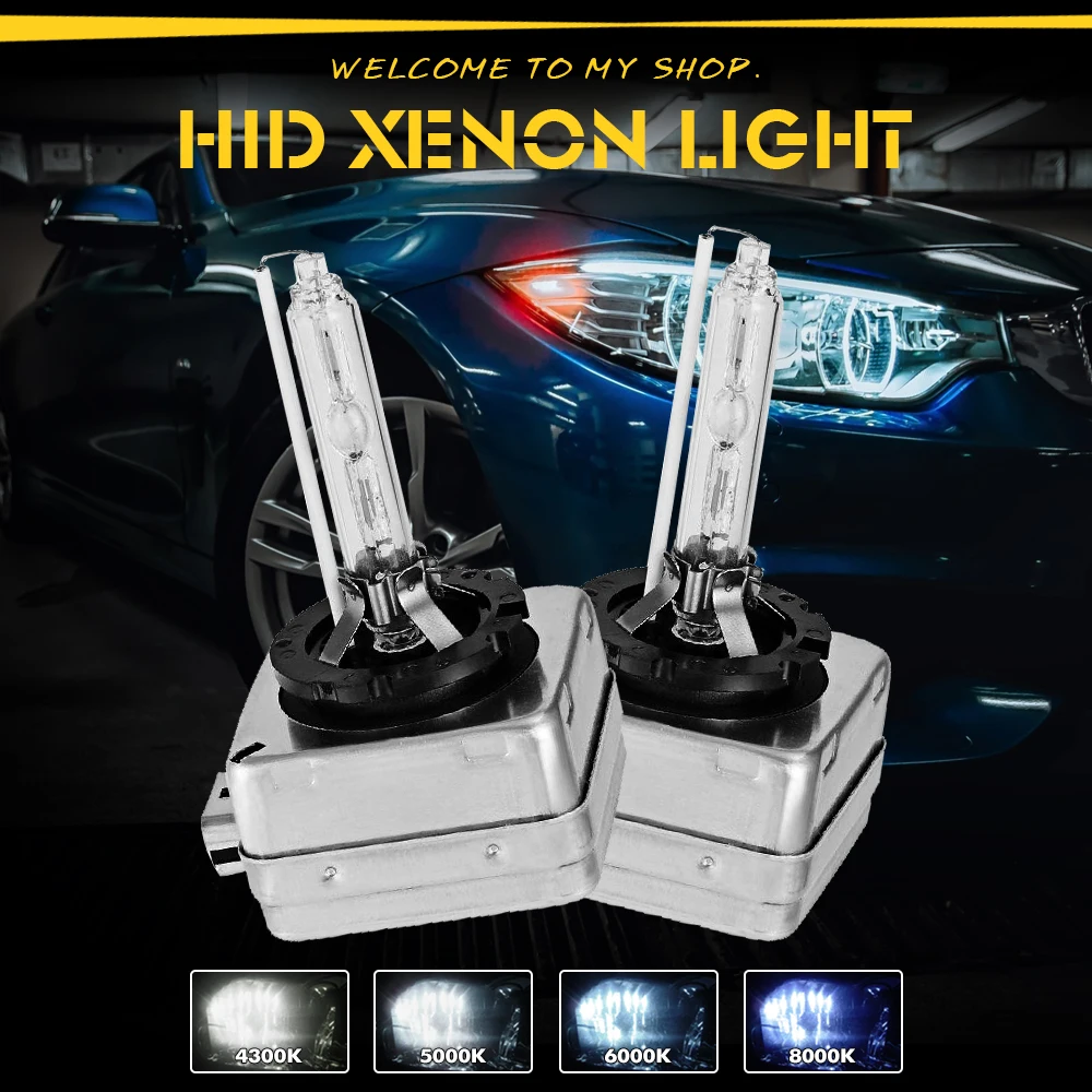 

Modifygt 2pcs xenon D1S 35W Bulbs Original Quality with Metal Bracket Protection for Car Headlight 4300K 5000K 6000K 8000K