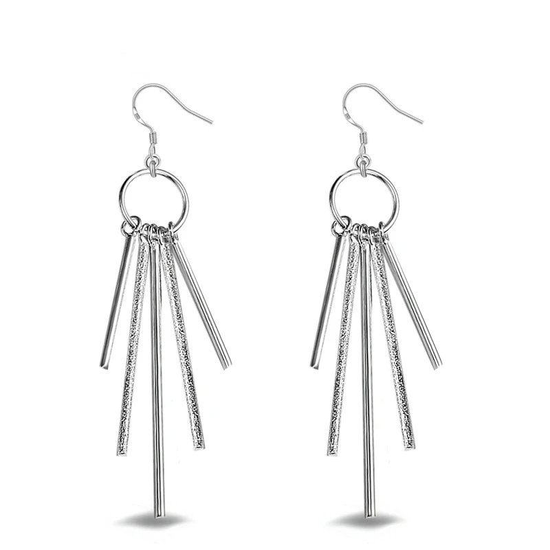 

KOFSAC Charm Long Silver 925 Jewelry Tassel Drop Dangle Earrings For Women Party Engagement Elegant Jewelry Orecchini Lunghi
