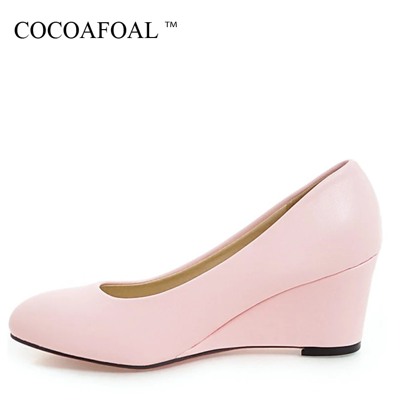 

COCOAFOAL Fashion Women's Heels Wedges Shoes Heel Women Stiletto Party Wedding Black Pumps Woman High Heels Shoes White Big Size