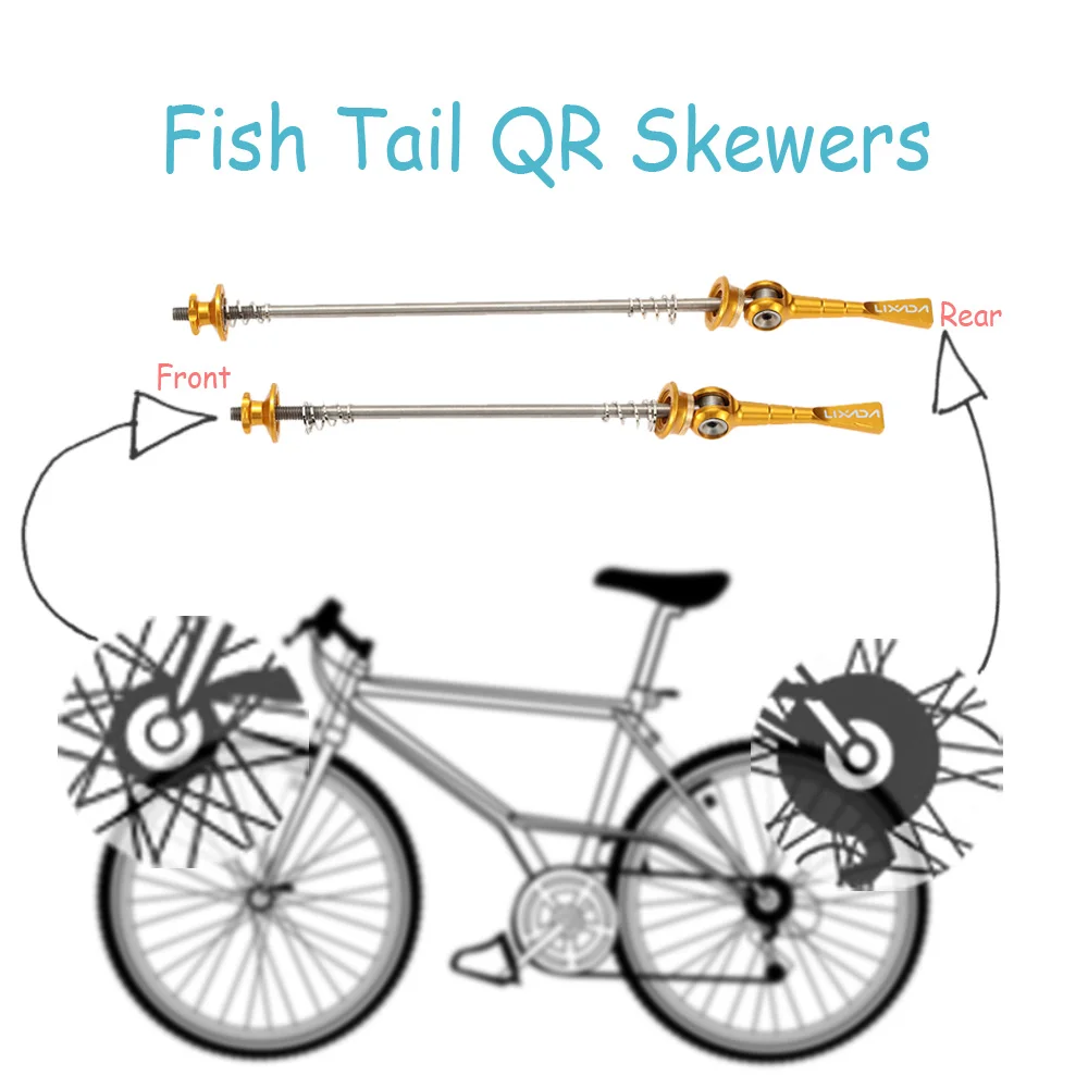Lixada 1 пара велосипедная QR шпажка велосипедная MTB Ступица колеса шпажки дорожный горный велосипед быстросъемная титановая ось 100/135 мм Bicicleta