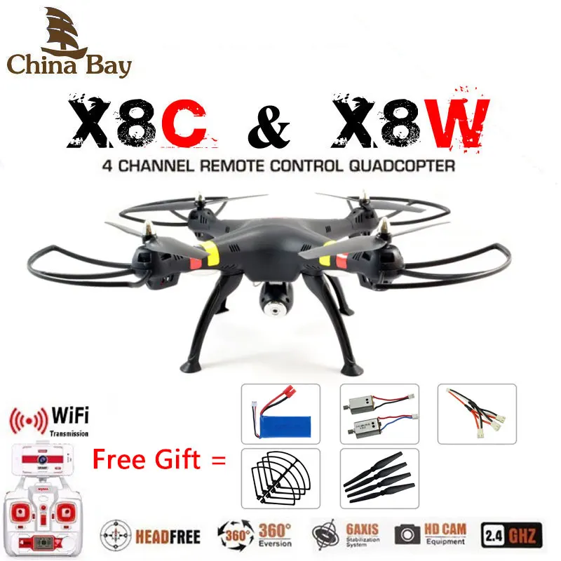 SYMA x8w & x8c FPV RC Drone 6-Axis Professional Quadcopter With 2MP WiFi Camera RC Helicopter With Battery And 2 Motors As Gift