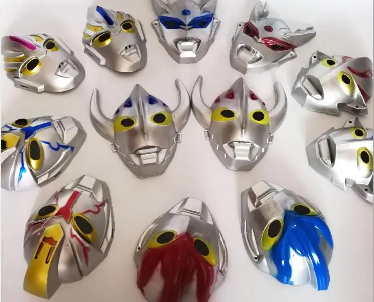 Ребенок Ultraman Косплей Маска Дети мальчик девочка Ultraman dyna tiga костюм маска Ультрамен - Цвет: MIX 10 PIECES