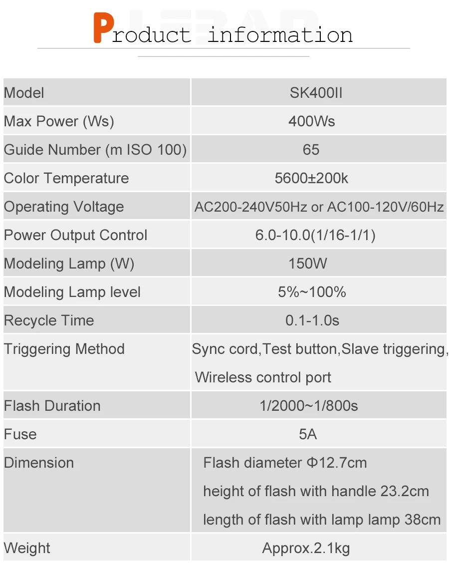 Godox SK400 II 400Ws GN65 Встроенная беспроводная студийная профессиональная вспышка Godox 2,4G для креативной съемки