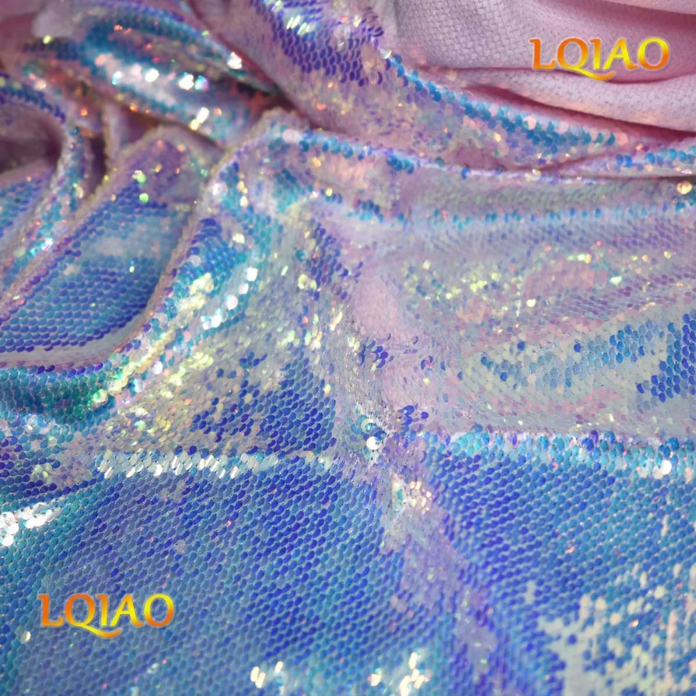 Transparent Iridescent Reversible sequin fabric 08