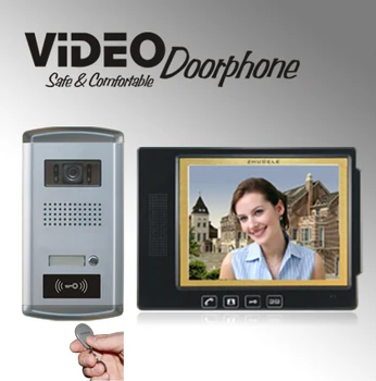 

ZHUDELE Home security doorbell 4-Wire 8.3"video door phone ,waterproof explosion-proof 700TVL IR camera,ID card unlock 1 V 1