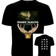 Футболка IMAGINE Dragon SMOKE+ MIRRORS разного размера. Новинка; Повседневная футболка с короткими рукавами и металлической лентой в национальном стиле