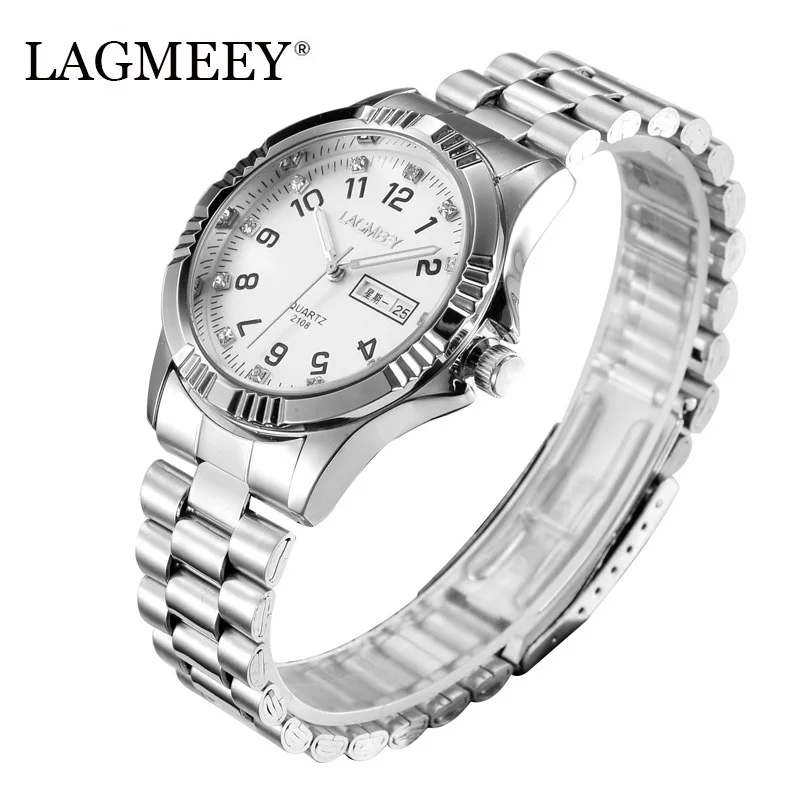 

LAGMEEY Band Top Famous Elegant Calendar Men Watch Minimal Stainless Full Steel Male Clock New 2017 Casual Wristwatch for Man