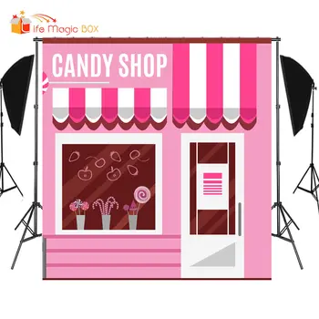

LIFE MAGIC BOX photo background candy Shop photocall communion baby birthday photography backdrops