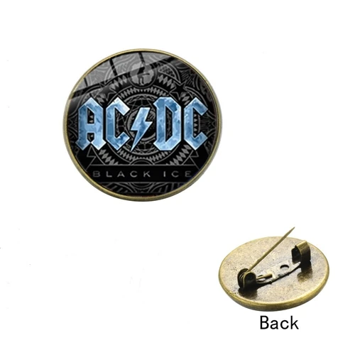 SONGDA AC/DC поп-рок-группа Брошь Мода жесткий рок-музыка логотип ACDC ручной работы стекло кристалл купол значки на лацкан, Металлическая Эмблема для фанатов подарок - Окраска металла: Style 11