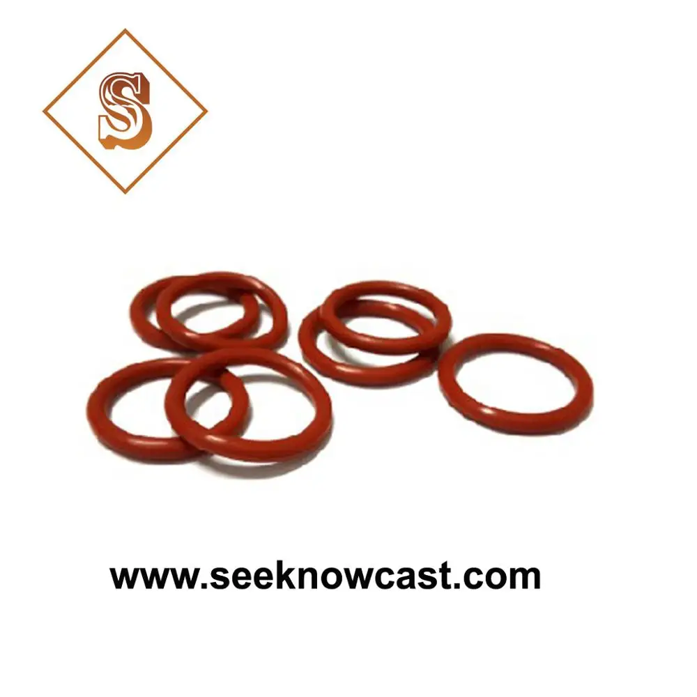 1.5mm Thickness Silicone Rubber O ring Sealing 5.534mm OD Red Heat O