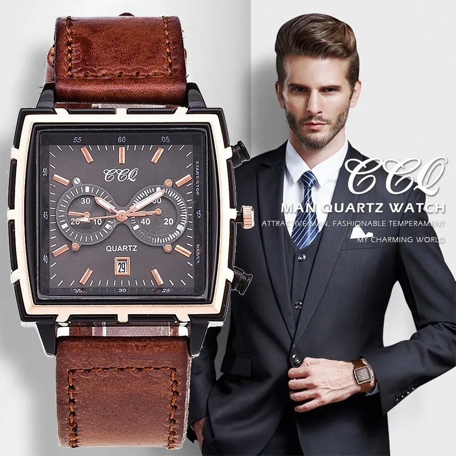 Hot Selling Mens Watches Top Brand Luxury CCQ Casual Quartz Watch Men