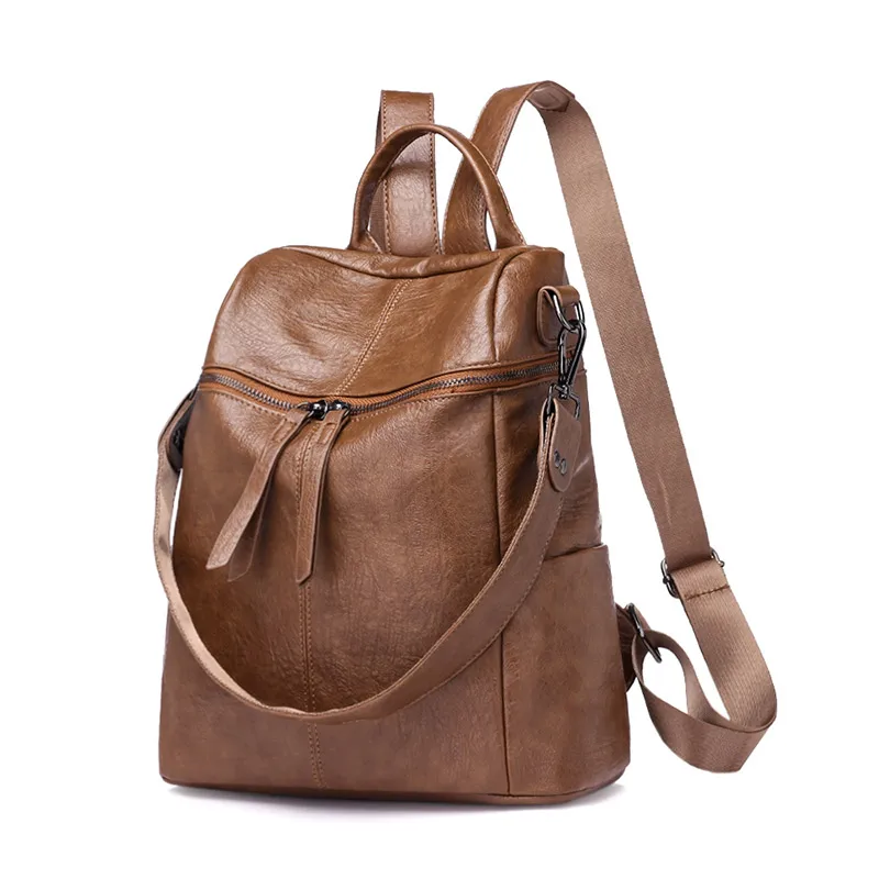 

Vintage Leisure Women Backpacks Women's PU Leather Backpacks Female school Shoulder bags for teenage girls Travel Back pack