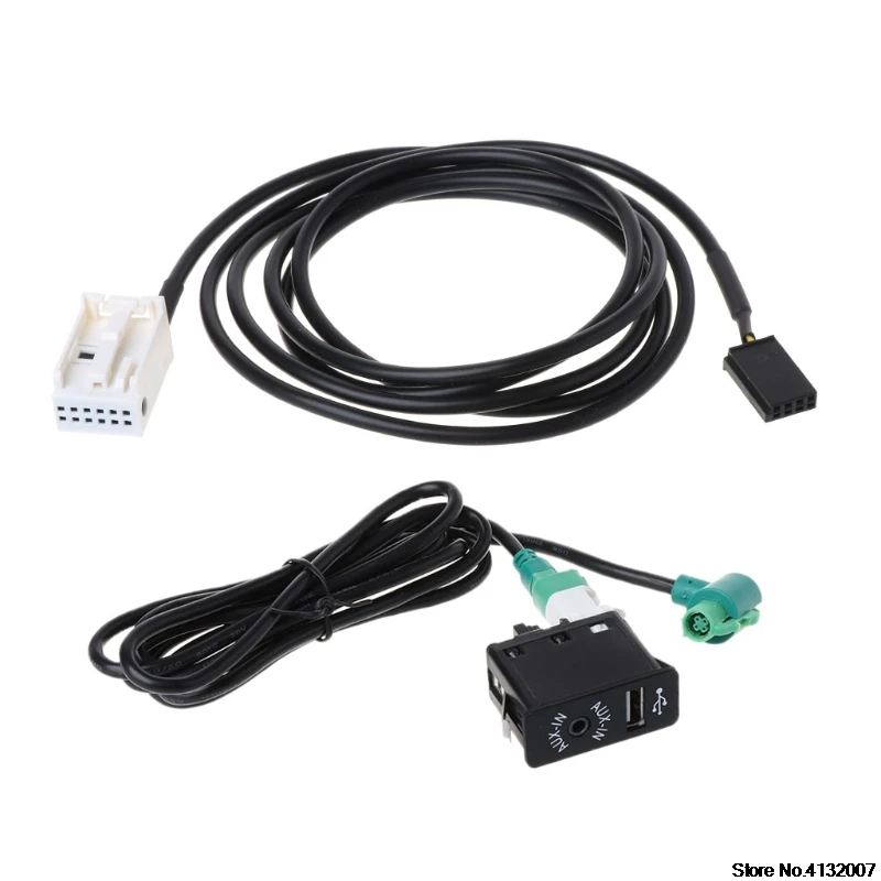 

USB Aux Switch Socket Wire Harness Cable High Quality Adapter Plug For BMW