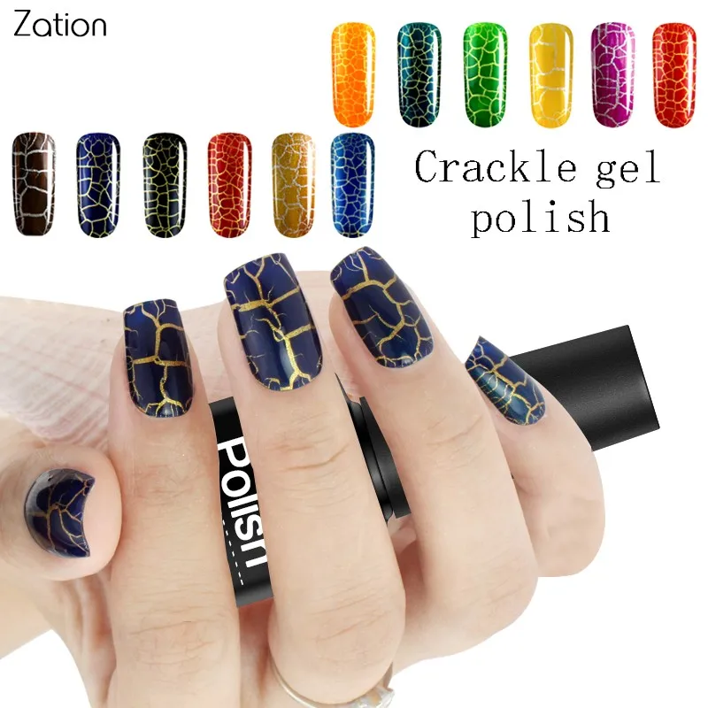 

Zation Colorful Crack UV Gel Lacquer Crackle Cracking Nail Polish Varnish Nail Gel Colorful Phototherapy Gel Polish Nail Art Lak