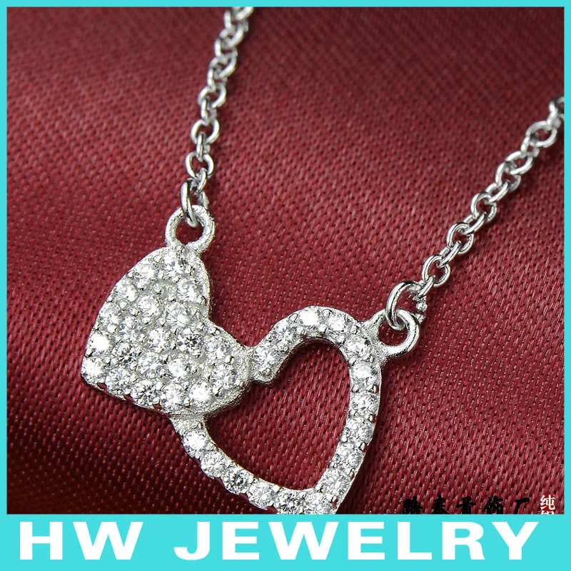 

Free shipping,wholesale,925 silver heart necklace,rope chain, fashion jewelry, Nickle free,antiallergic,factory price