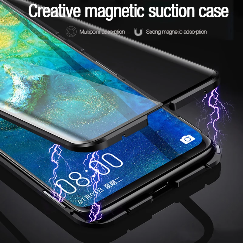 LYMOC New Case Metal Magnetic for Huawei P30 pro Shell Phone Cases for Mate20 pro 20X Lite Back Magneto Cases 2019 Y9 Plus Nove4