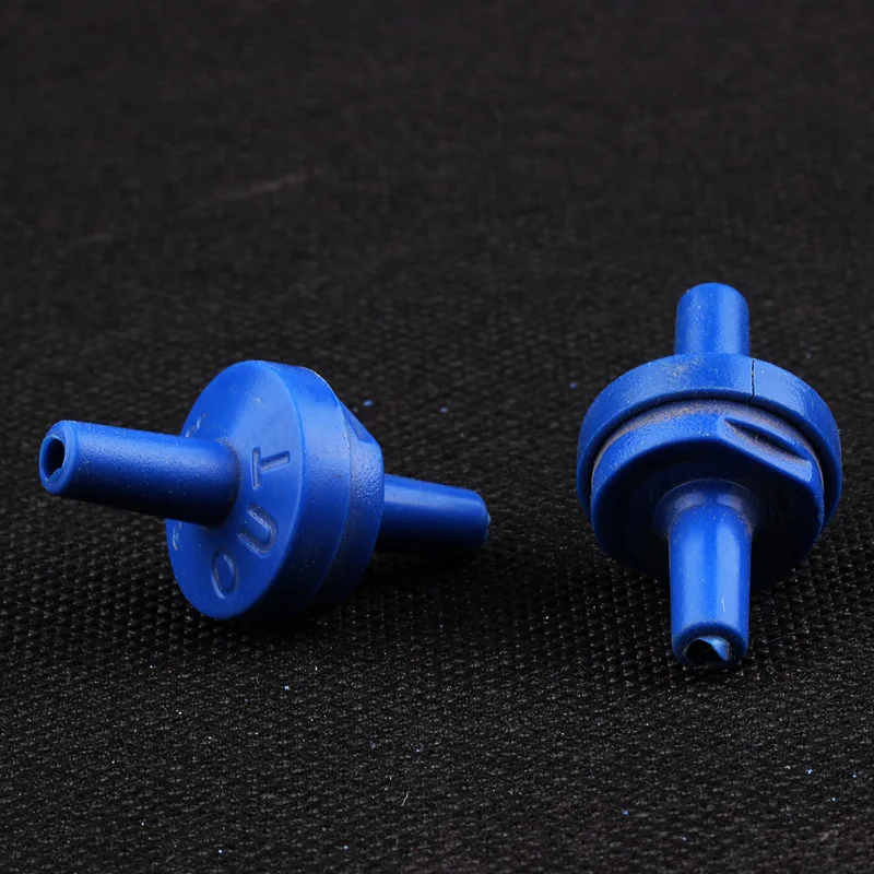 100 Pcs Blue Plastic Aquarium Air Pump Non return Check Valves CO2