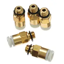 4pcs 3D Printer M6 Thread Nozzle Brass Pneumatic Connector 4 2mm Teflon tube Quick Joint For
