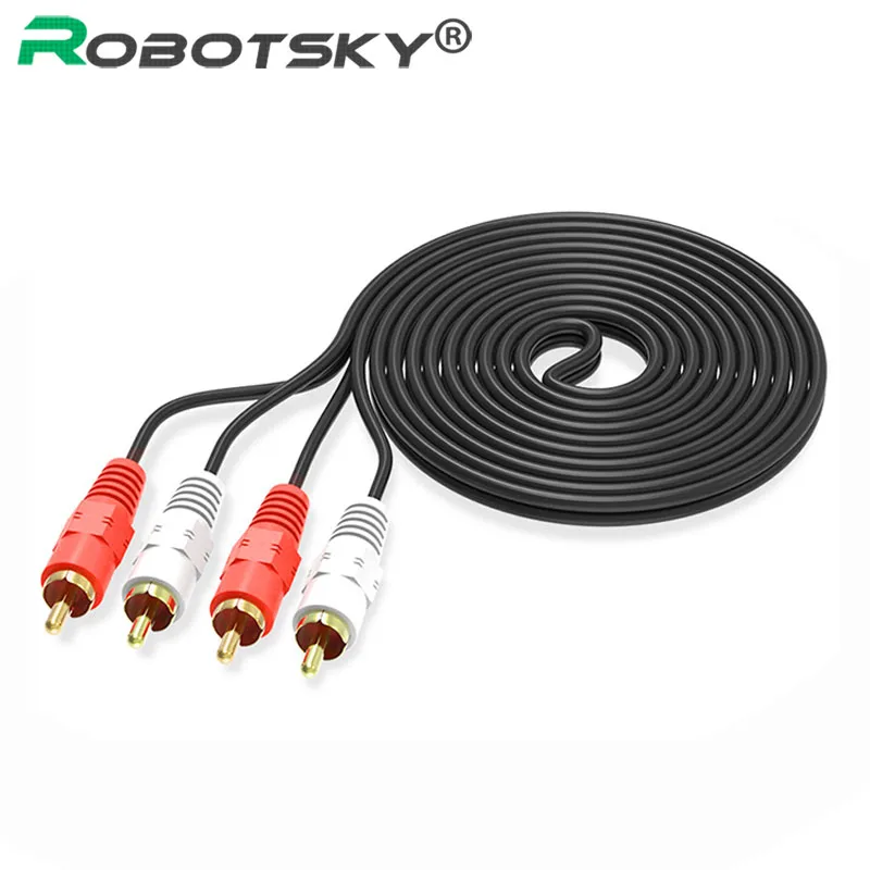 Кабель RCA со штекером 1 5 м на штекер 2 Аудио Видео удлиненный AV кабель для DVD звука