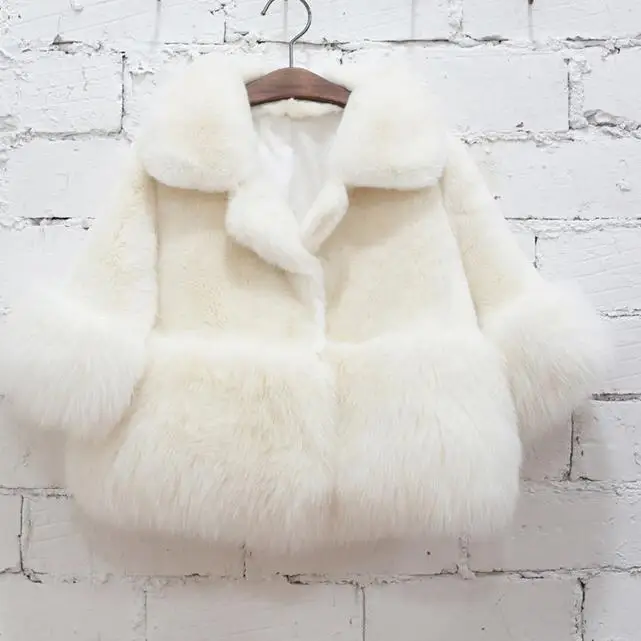 

Infantil Fur Coats Children 2018 New Spring Fuax Kids Jackets for Girl Overcoat Cotton Girls Clothes Sweet Baby Clothing 6jk069
