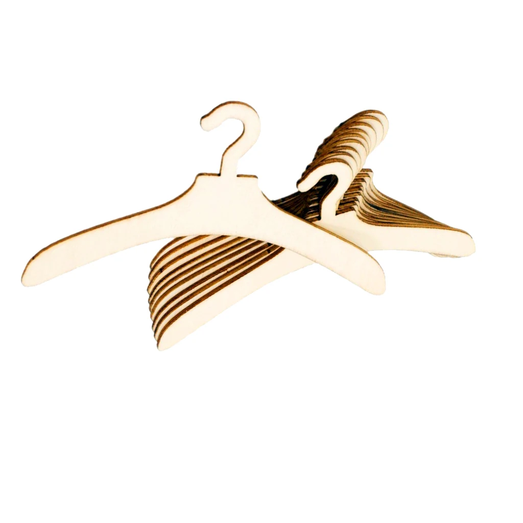 10 Pieces Doll Clothes Hangers DIY for Dolls Furniture Pretend Play