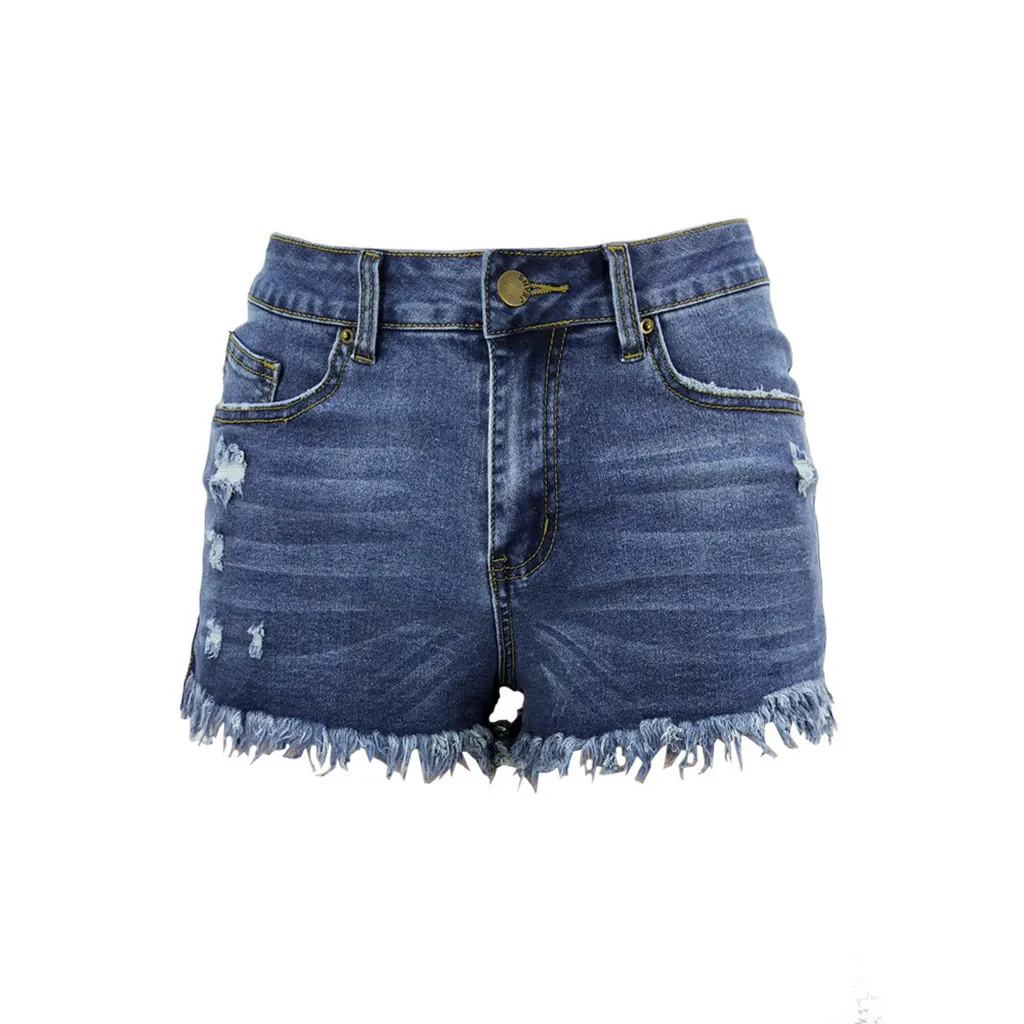 Женские средние мужские плавки с потертым необработанным краем, рваные джинсовые шорты, летние модные джинсовые мини-шорты с бахромой
