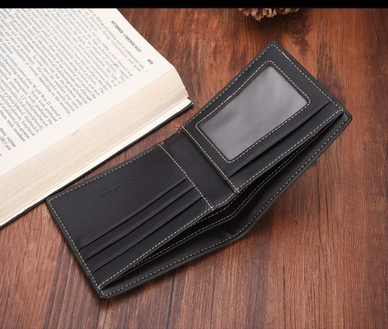 Для мужчин бумажник кошелек мужской короткие из натуральной кожи Монета карты ID Слот Новая модель Стиль Лидер продаж Творческий стильный роскошный