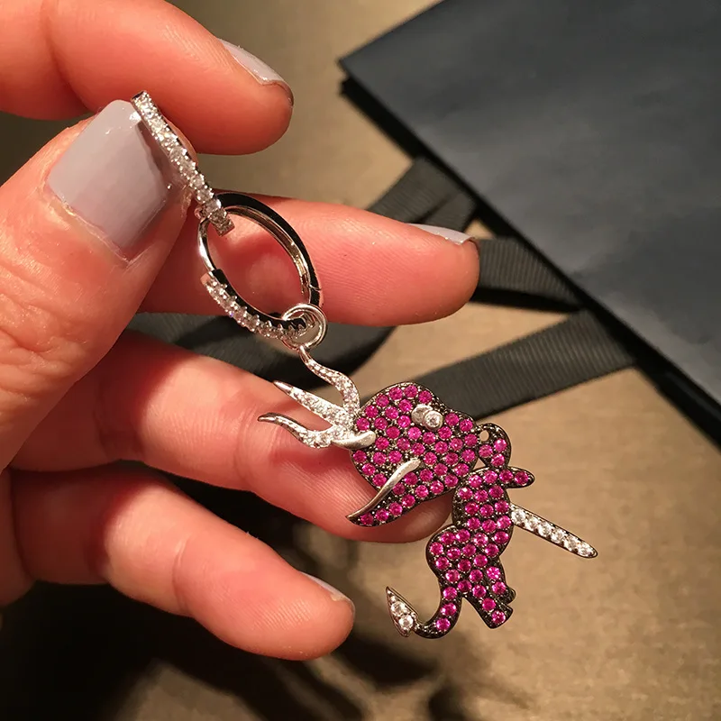 

Luxury Brand Asymmetric Lovely Cupid Earrings Red Cubic Zirconia Little Devil Drop Earrings Women Party Lover Girl Party Jewelry