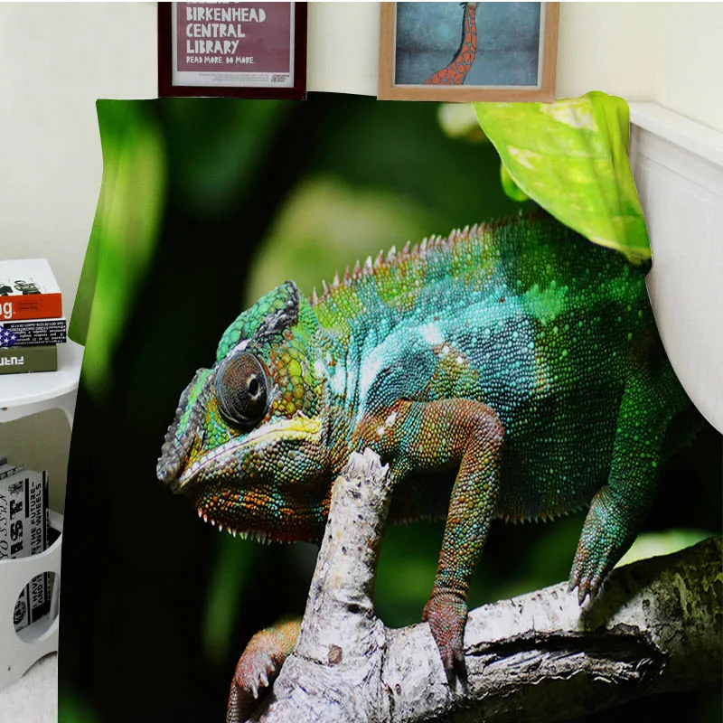 Blankets Cobertor Warmth Soft Plush Magical Animal Chameleon Lizard