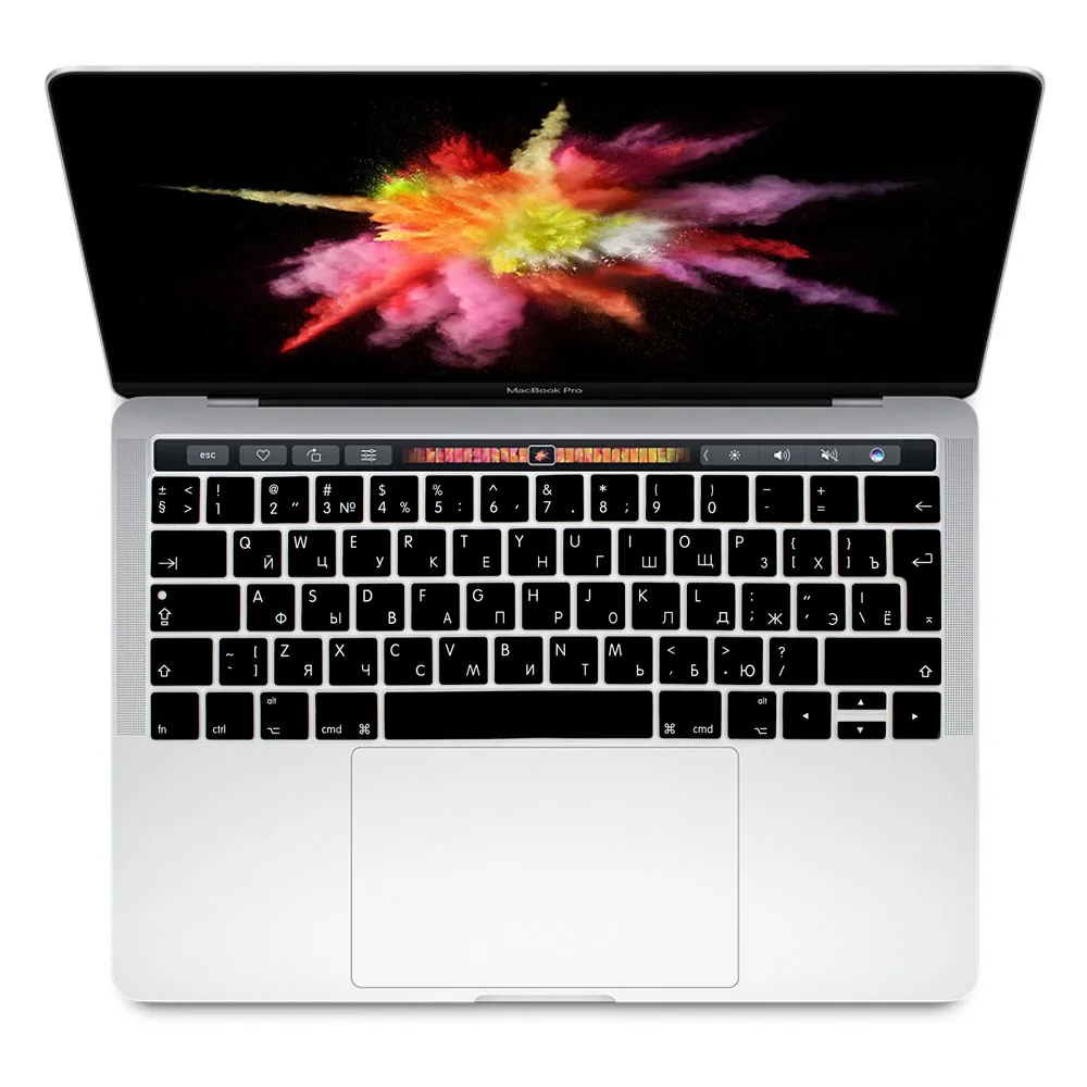 Для Apple 2016 MacBook Pro retina 13 "15" с Touch bar A1706 A1707 силиконовый чехол ЕС русский алфавит клавиатура фильм