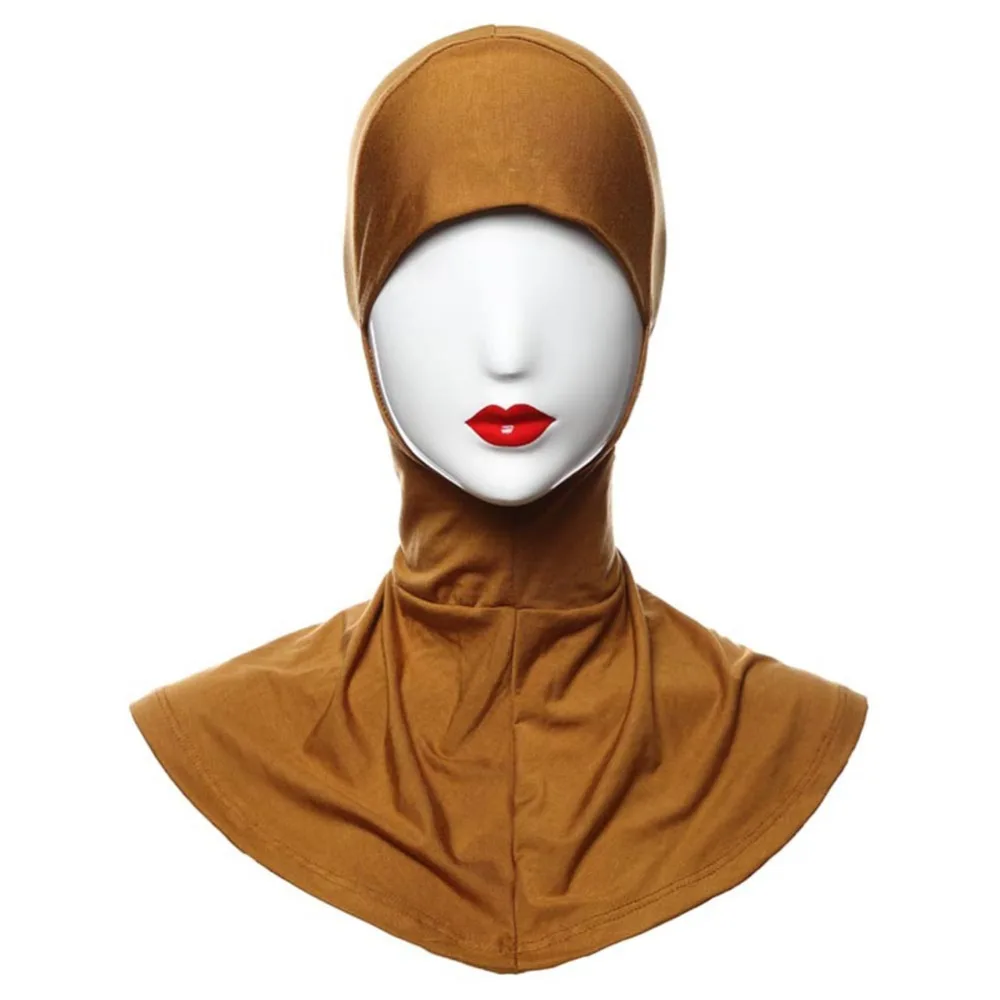 Новые мусульманские, Однотонные эластичные хлопковые шапка под хиджаб шейный чехол мусульманский хиджаб Мода