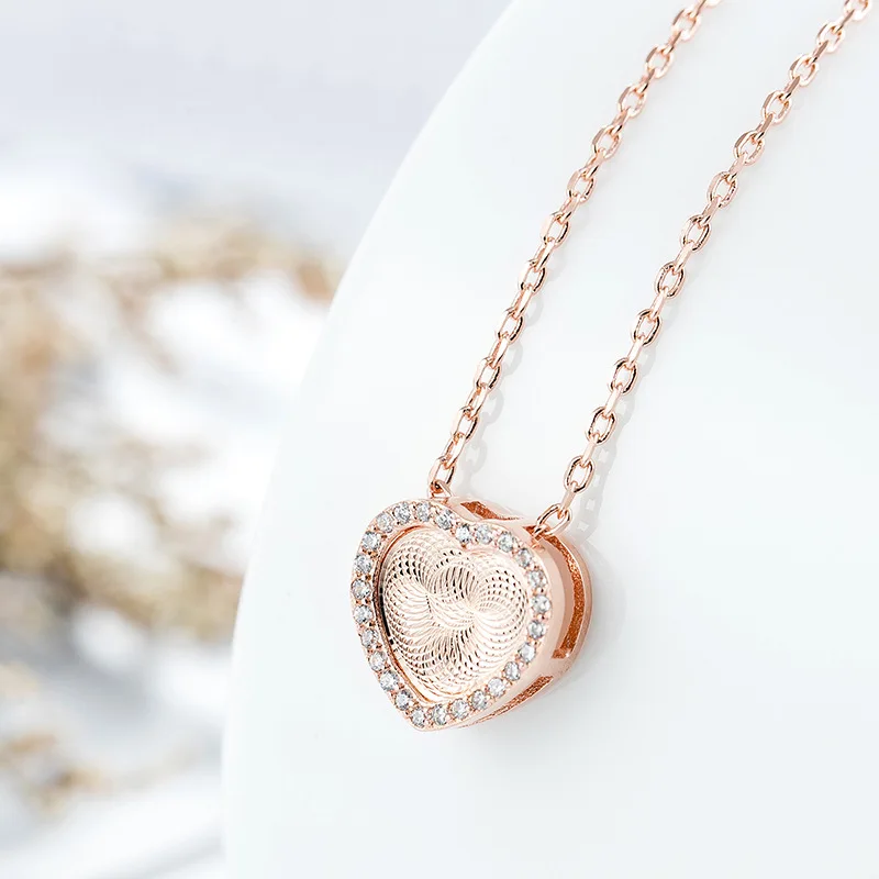 

DreamySky Real Pure 925 Sterling Silver Heart Necklaces For Women Jewelry Christmas Gift Collar Colar Drop Shipping