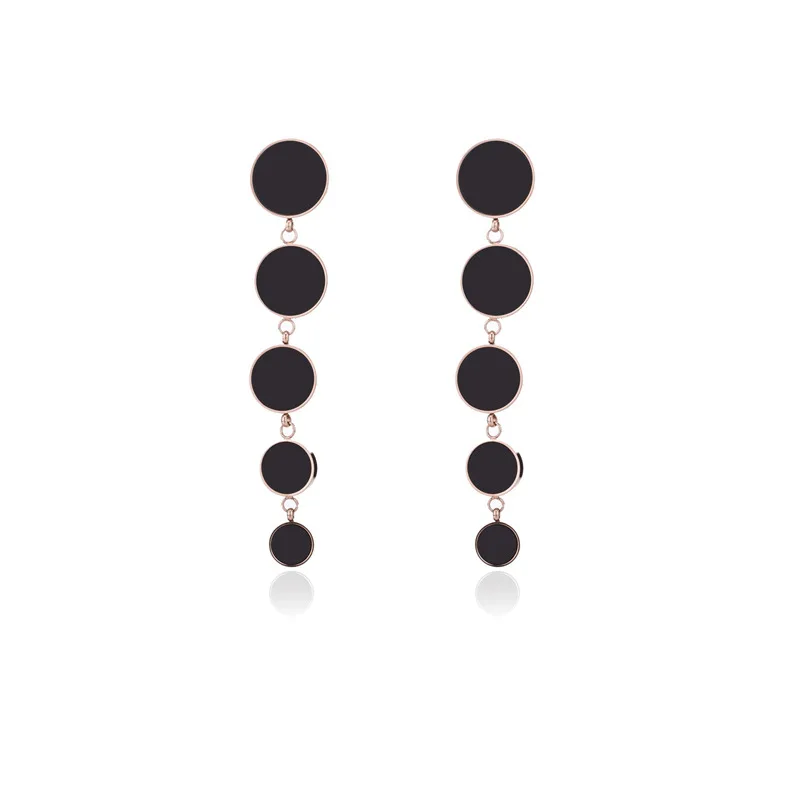 

Street Fashion Earrings Rose Gold Color Shape Out Letters Women Titanium Steel Material Creative Earrings Wholesale