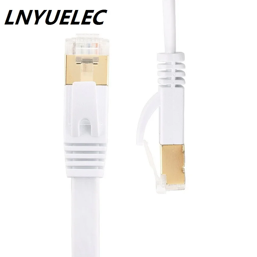 0.5m 2m 3m 1.5ft 5ft 10ft 6ft 3FT 1M CAT7 RJ45 Patch flat Ethernet LAN Network Cable For Router Switch gold plated 201