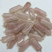 Gild Chakra Pulseira Fazer Pingente de Contas de Cristal Em Pó Natural Pedra Encantos Pingentes para Colares Jóias Presente 12 pçs/lote(China)