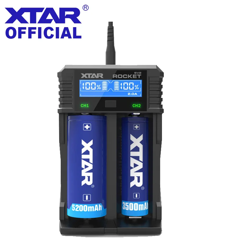 

2016 New Original XTAR SV2 Smart Intelligent LCD Screen Li-ion Ni-MH Battery Charger For 10440 14500 18650 26650 32650 A AAA C D