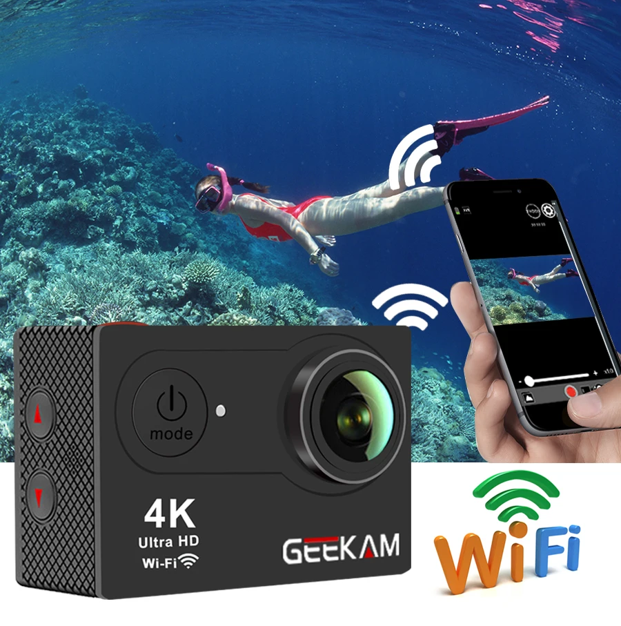 Экшн-камера S9R 4k WiFi hd 1080P 30FPS go sport Водонепроницаемая камера pro 170D подводная камера для съемки на шлеме GEEKAM