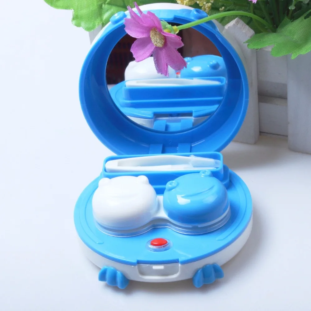 Contact Lenses Cleaner Daily Care Portable Ultrasonic Cleaning Device With Mirror And Tweezer Blue-1-05