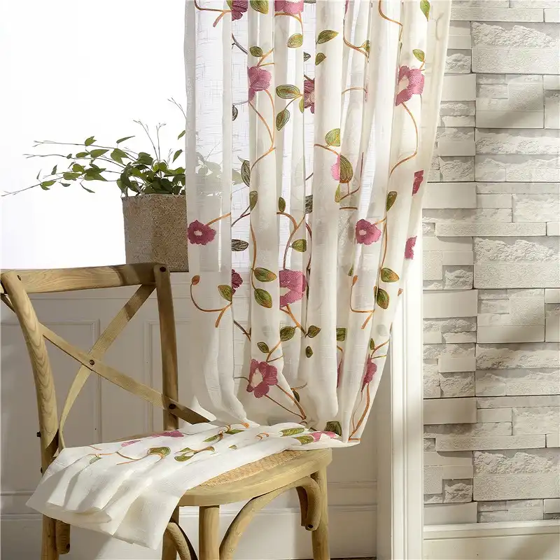 Cotton Yarn Curtain Embroidered Curtains For Living Room Cortinas
