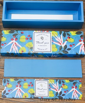 

23.3*5.9*4.8cm Blue colour Cookie Package Macarons Box, Cake box, Chocolate, Muffin Biscuits Box (50piece\lot)