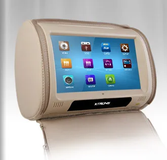 Flash Deal 2x9" Beige Color Touch Screen Headrest Car DVD Headrest Car Monitor with FM&IR Transmitter Resolution 800*480 3