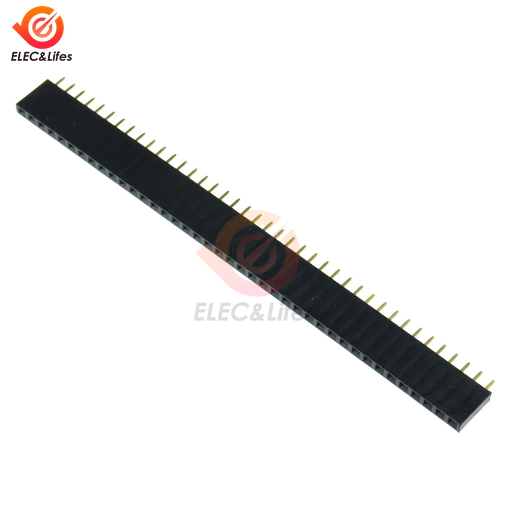 10 шт. 1X40PIN прямой одиночный ряд Женский контактный разъем 2,54 мм шаг светодиодный светильник полосы разъем 40 P 40 Pin для Arduino PCB DIY