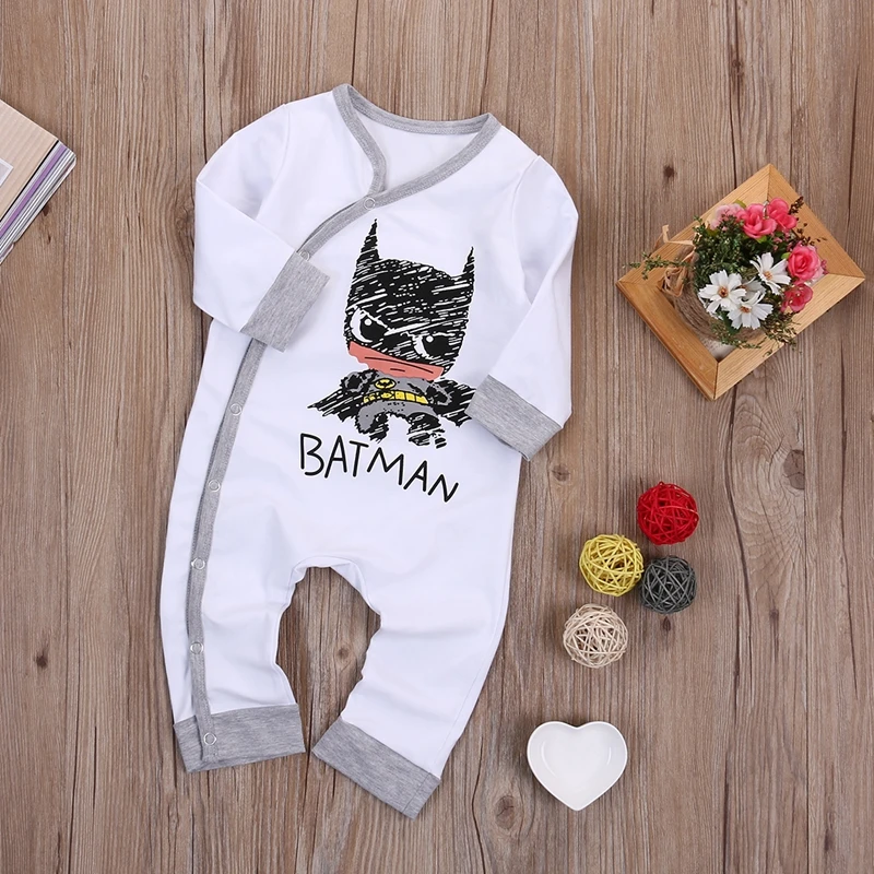 Одежда для новорожденных маленьких девочек и мальчиков, брюки-Бэтмен легкий костюм с шортами; цельная одежда на возраст от 0 до 18 месяцев