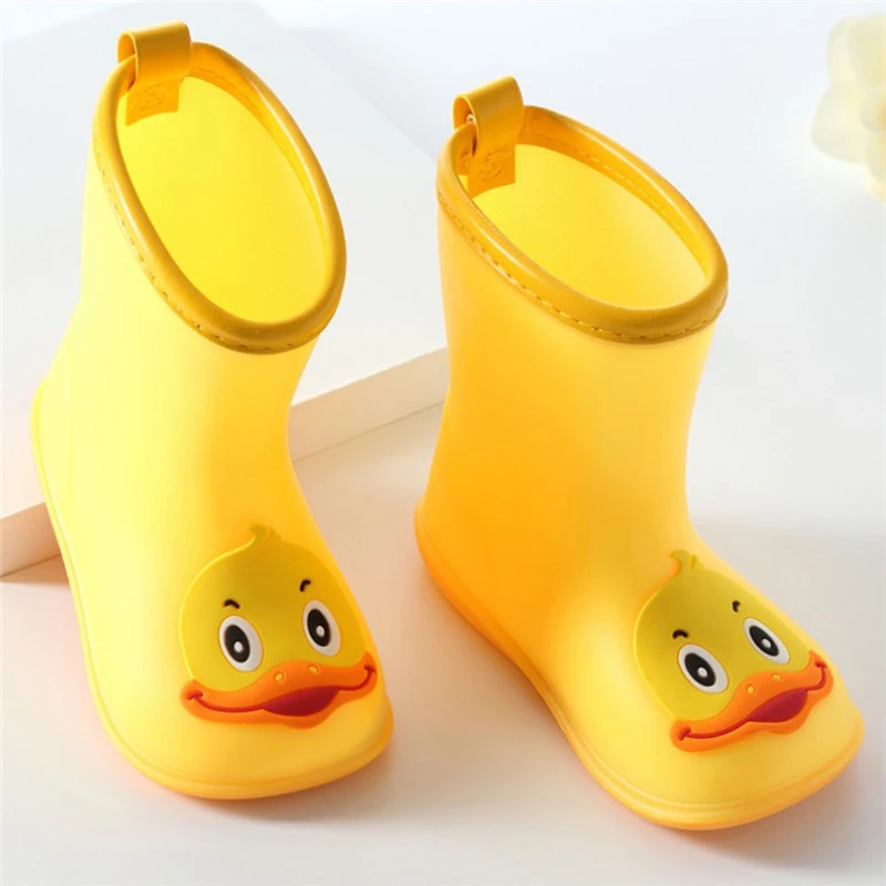 Girl Shoes For Kids Infant Kids Children Baby Cartoon Duck Rubber Waterproof Warm Boots Rain Shoes Toddler Girl Shoes V15# (3)