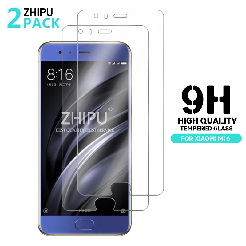 

2 Pcs/Lot 2.5D 0.26mm 9H Premium Tempered Glass For Xiaomi Mi6 Mi 6 M6 Screen Protector Toughened protective film For Xiaomi Mi6