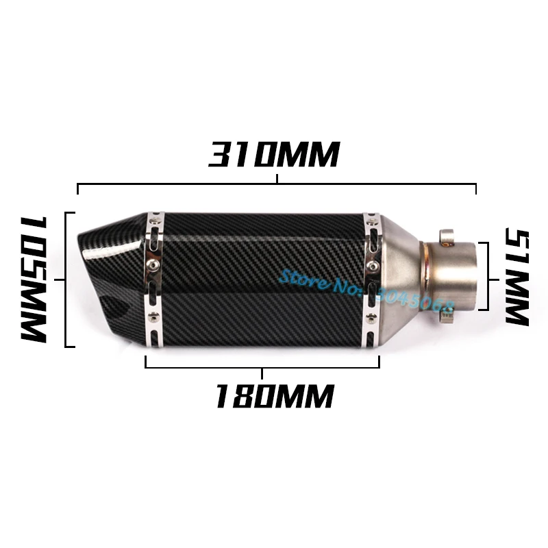 300mm 310mm 370mm motocicleta Akrapovic Escape 2 agujeros Escape silenciador modificado Universal para Ninjia 530 TMAX 470 PCX150 ATV KTM