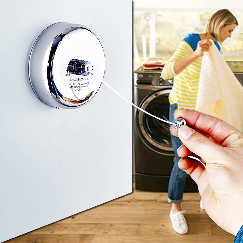 

Portable Adjustable Clothesline Stainless Steel Wall Mounted Dryer Slip-resistant Balcony Invisible Shrinkage Cloth Drying Racks